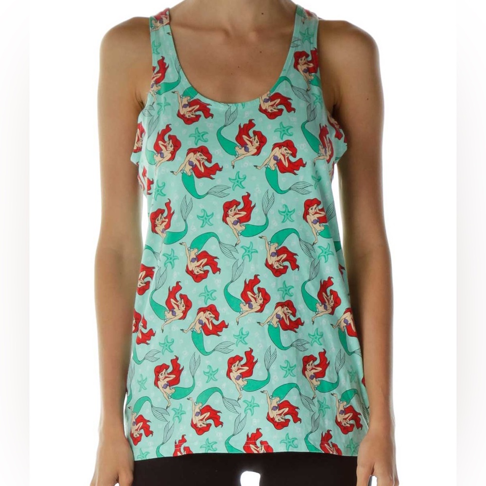 Disney Little Mermaid Ariel Tank Top Large turquoise